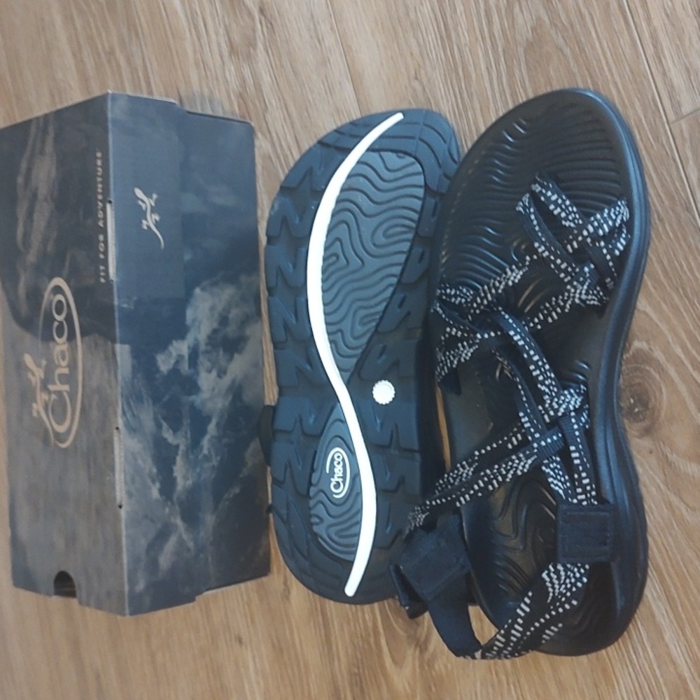 Chaco Black and White Strappy Sandals - Picture 5 of 5